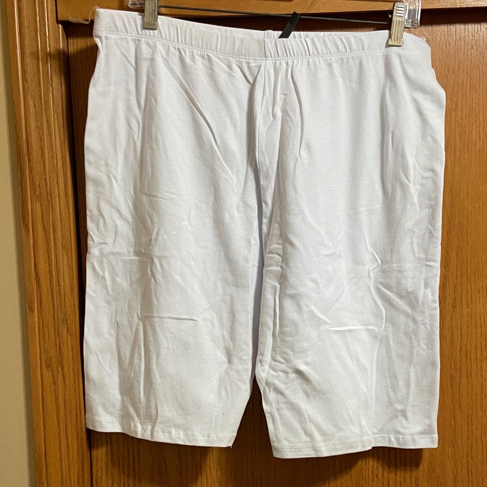 White stretch shorts